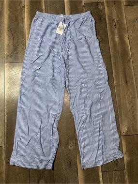 Active USA Striped Lightweight Wide Leg Pants